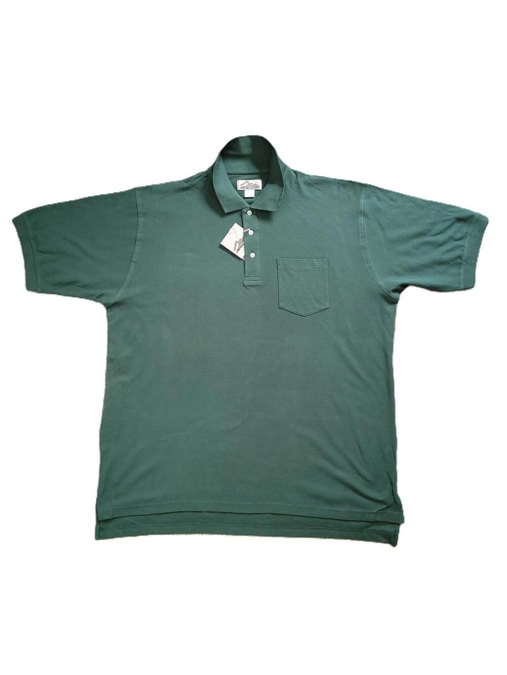 Tri-Mountain Men’s 2XL/3XL Forest Green Polo Shirt Pocket Short Sleeve - NEW